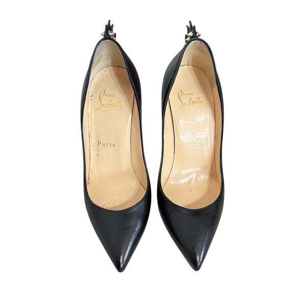 Christian Louboutin Electropump Black Nappa Leather Size 35 Pumps Red Bottoms - Picture 3 of 16